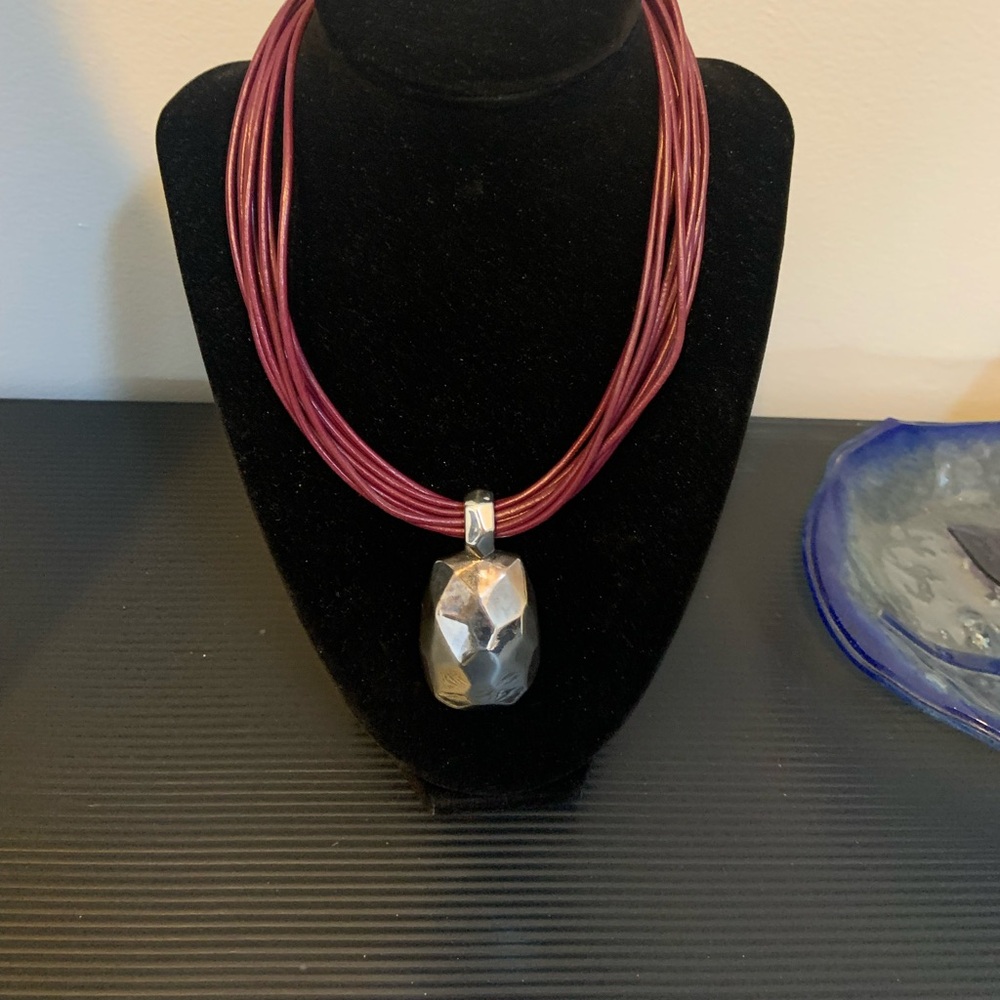 Simon Sebbag Pendant on maroon Necklace